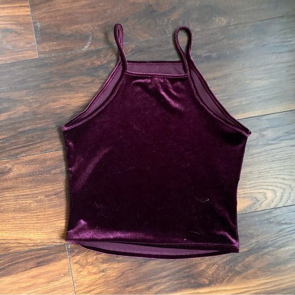 GARAGE Velvet Mauve Halter Top - Picture 3 of 4